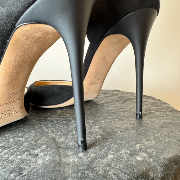 Jimmy Choo Lancer 100 Black Suede D’Orsey Pumps EU 39.5 / US 9 - Picture 9 of 11